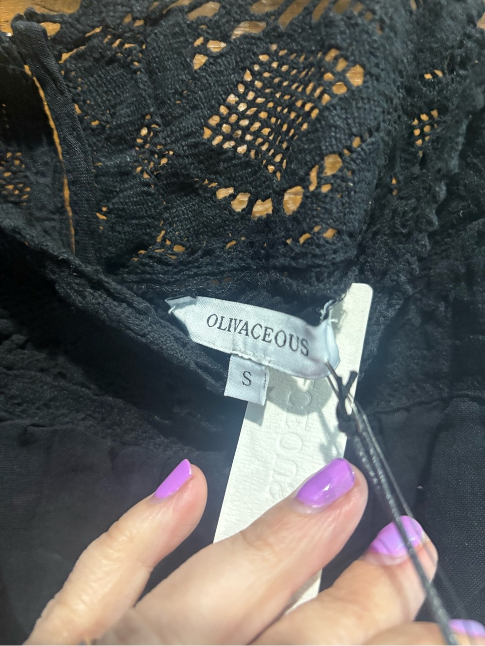 Oliviaceous Black Lace-Trim Tie-Waist Romper - Picture 3 of 7